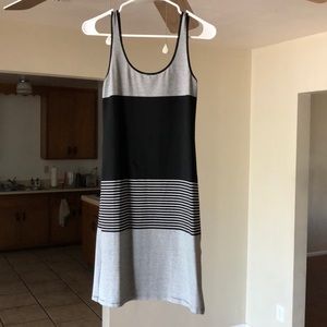Theory Sleeveless B&W Striped Dress